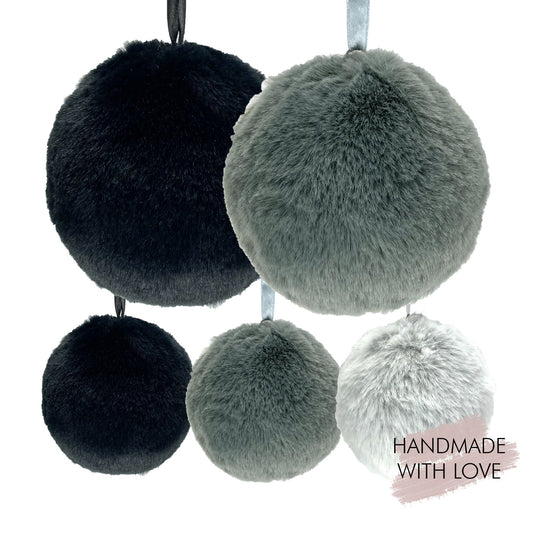Christmas balls tree decorations faux fur