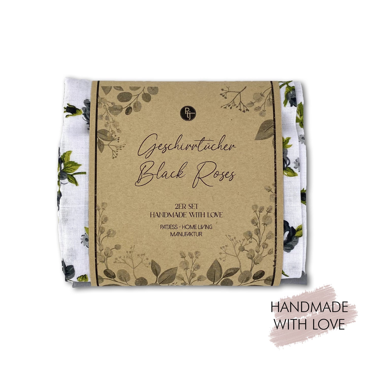 Geschirrtücher 2er Set Black Roses