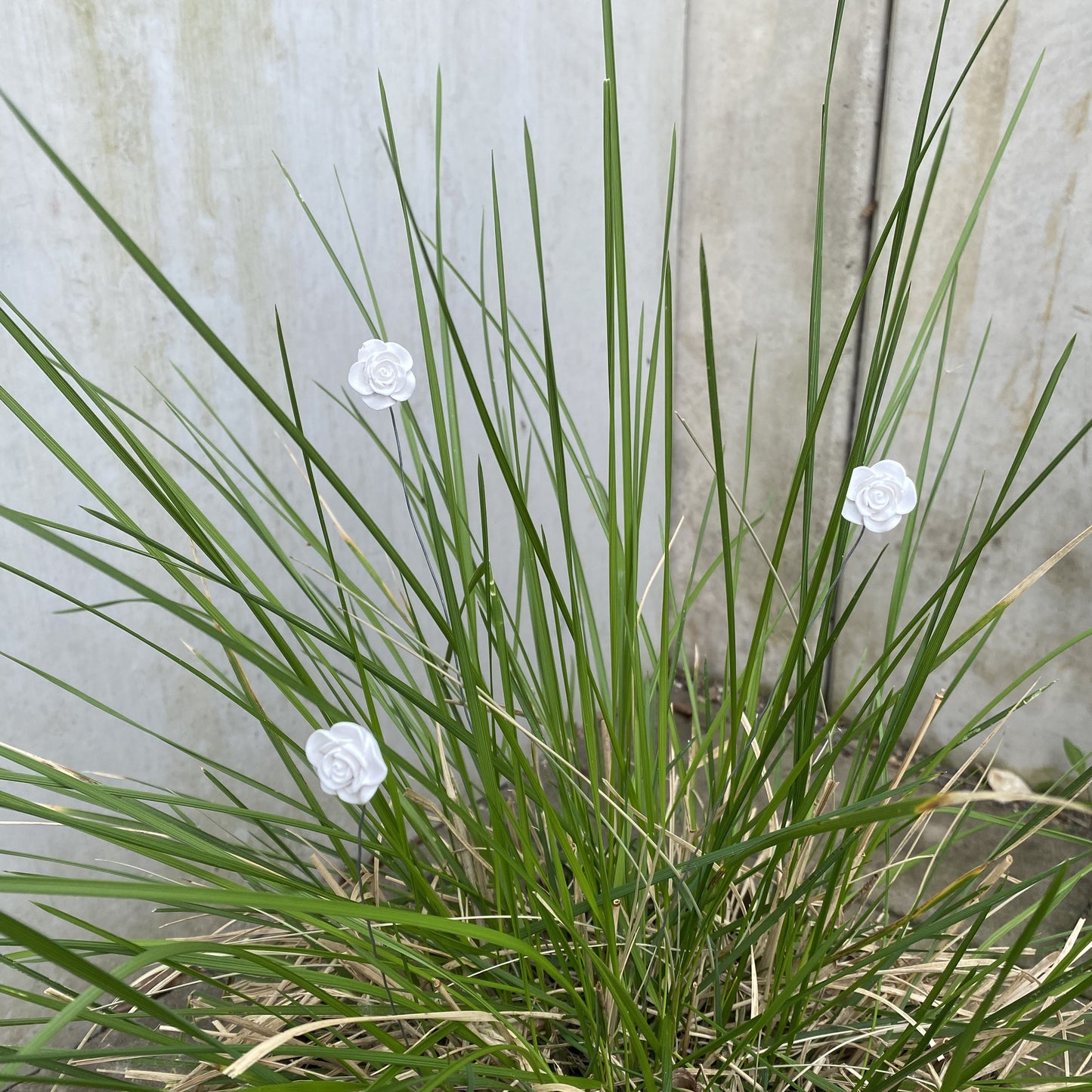 Drahtblumen aus Keramikgips 3er Set