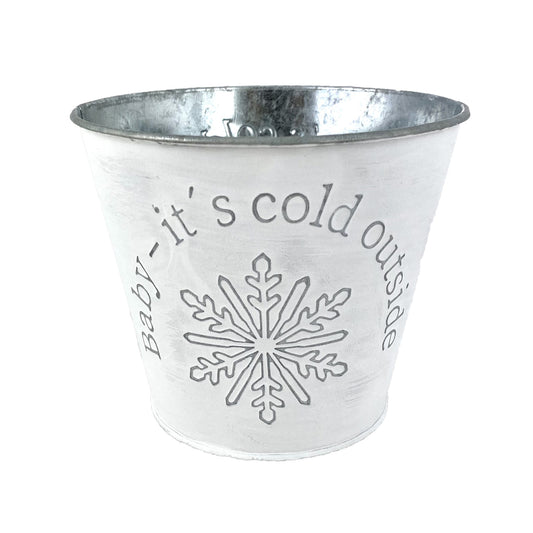Metal planter Snowy 10x11.5cm