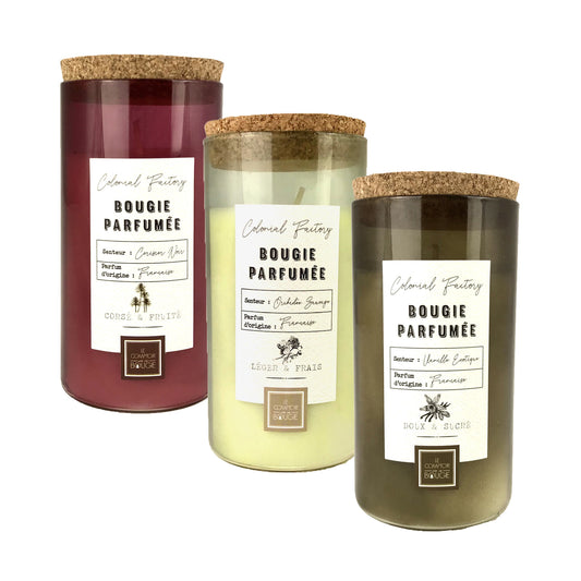 Scented candle with cork lid 230g
