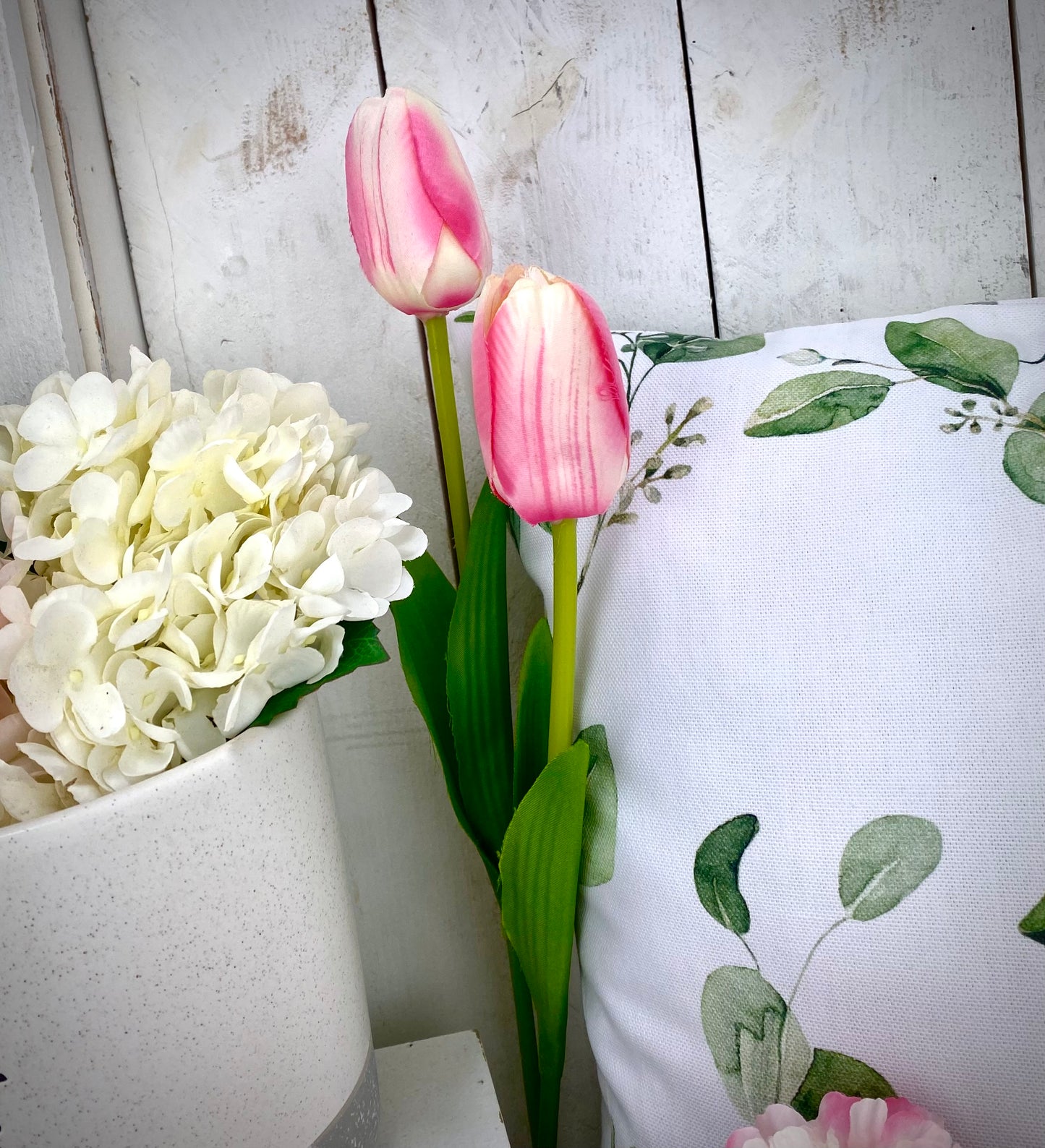 Künstliche Tulpe Fran Weiß/Rosa