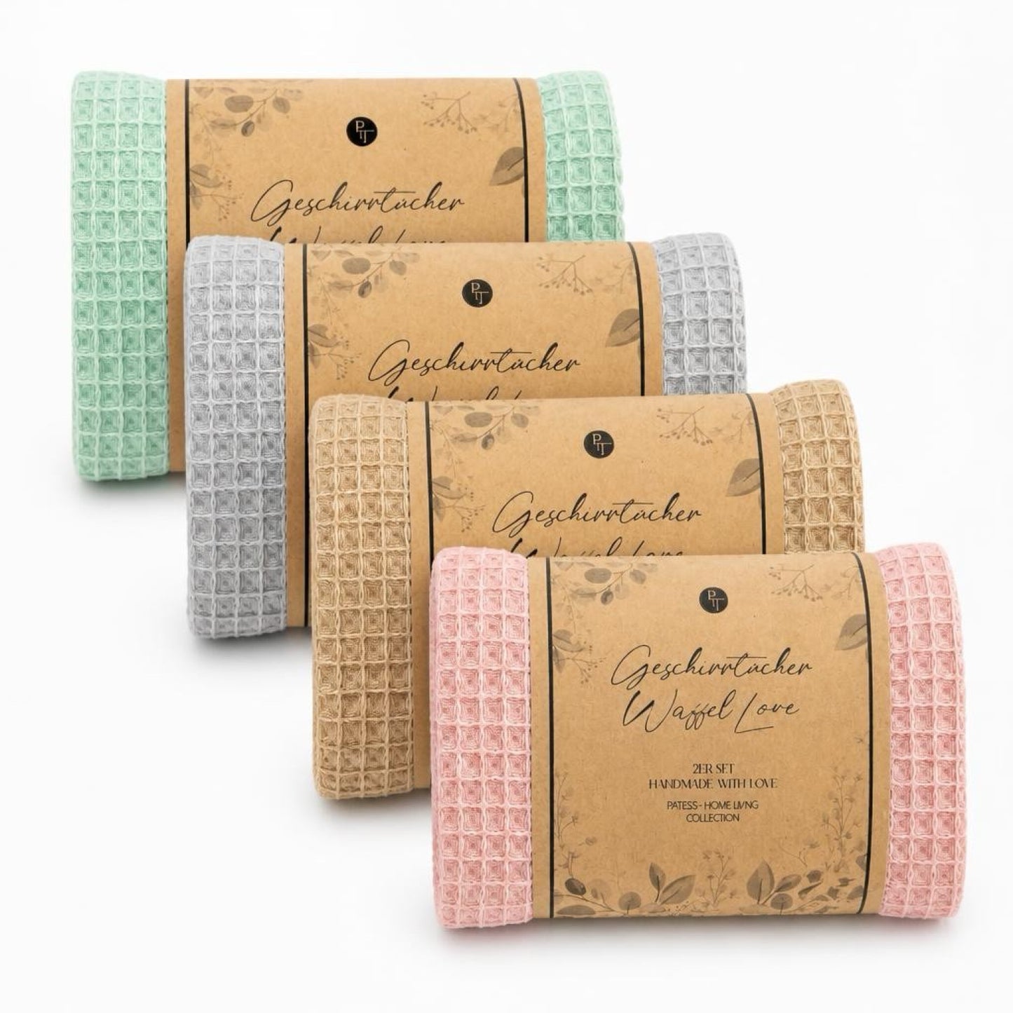 Geschirrtücher Waffel Love 2er Set