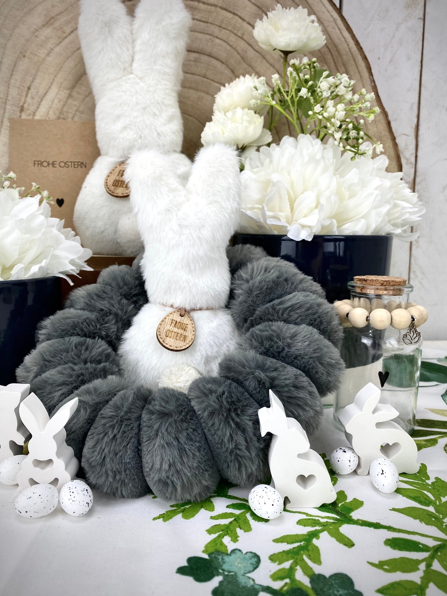 Kunstfell Hase Frohe Ostern