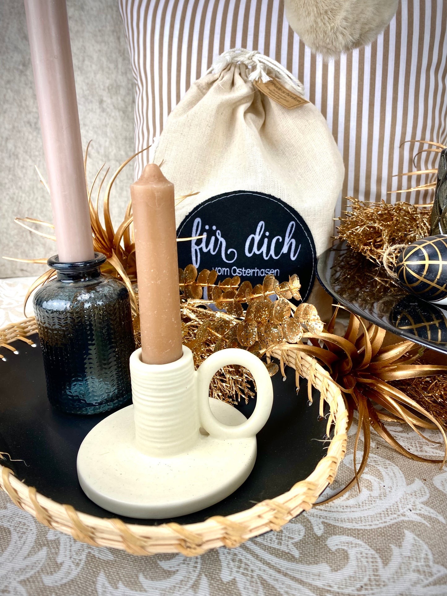 Dekoschale Oval mit Flechtrand