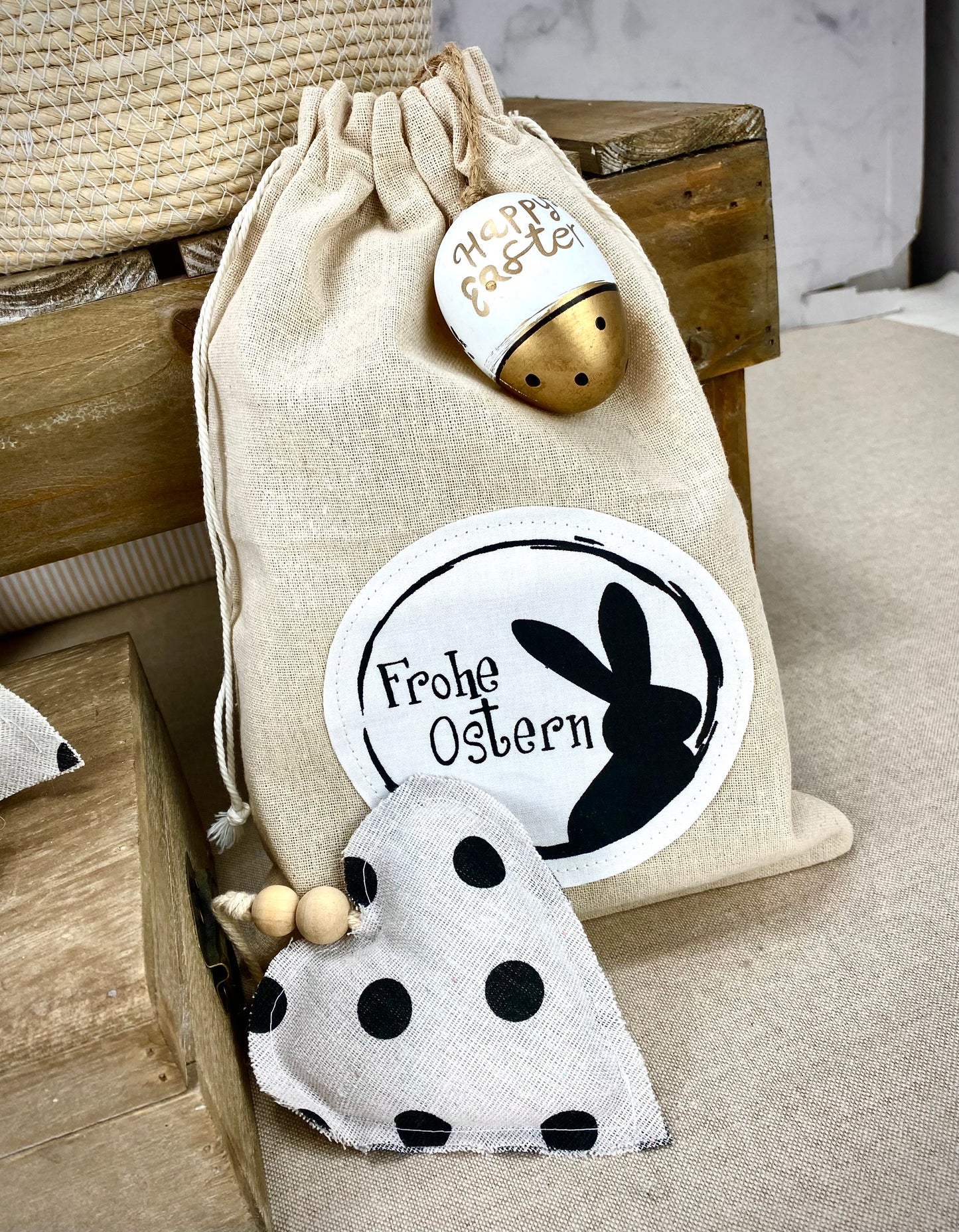 Anhänger Herz aus Stoff im 3er Set