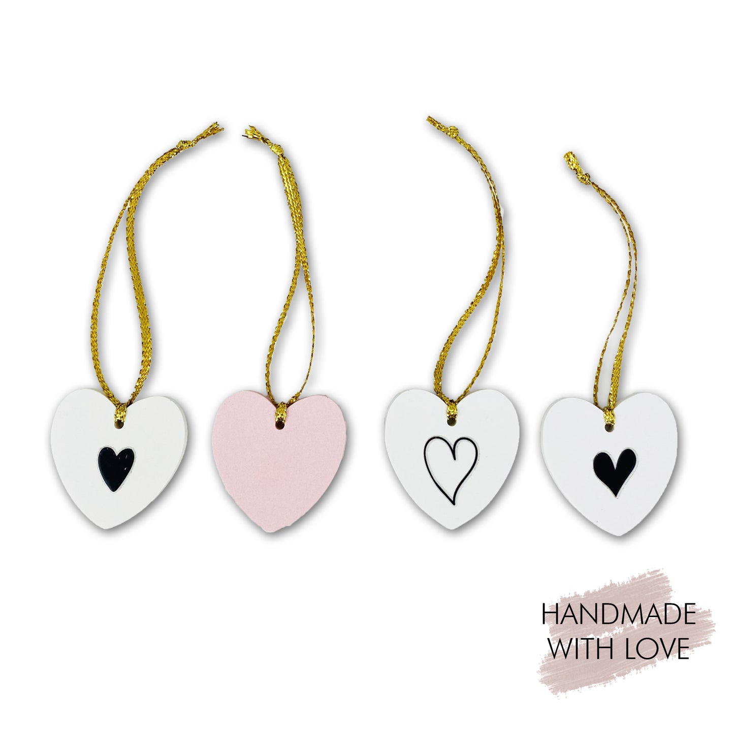 Keramikgips Herzen im 4er Set