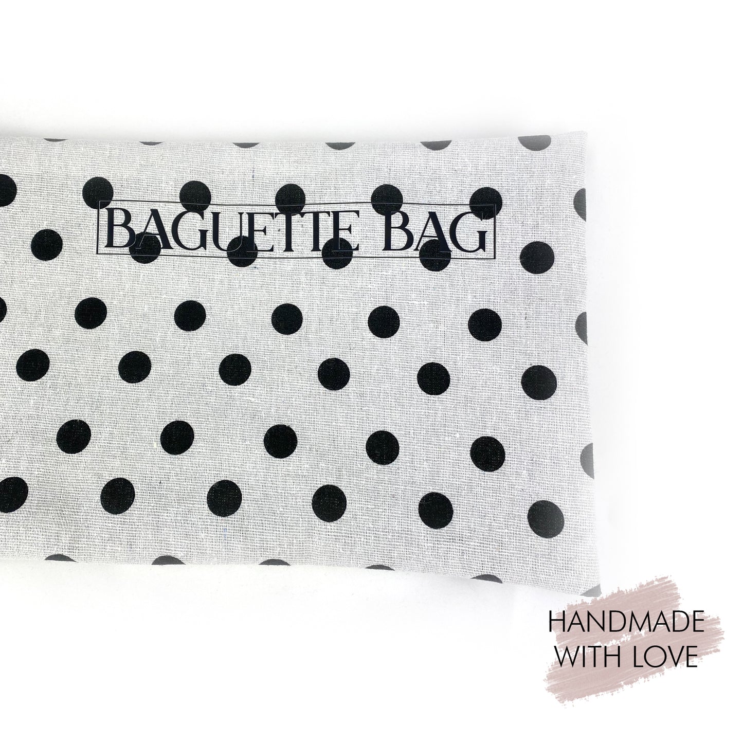 Baguette Beutel Black Dots