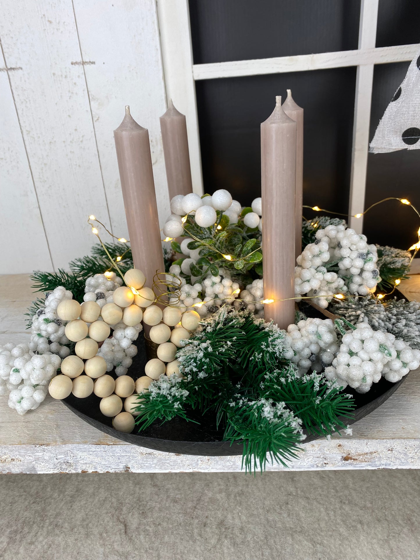 Advent wreath plate magnet made of metal 40cm