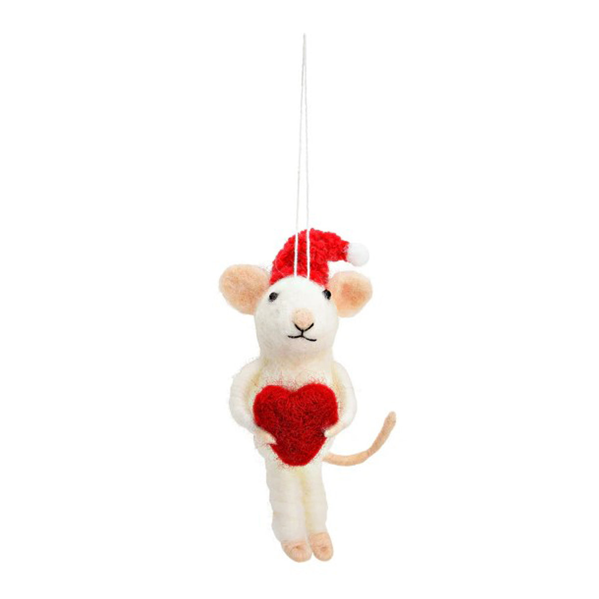 Kleine Maus mit Herz aus Filz