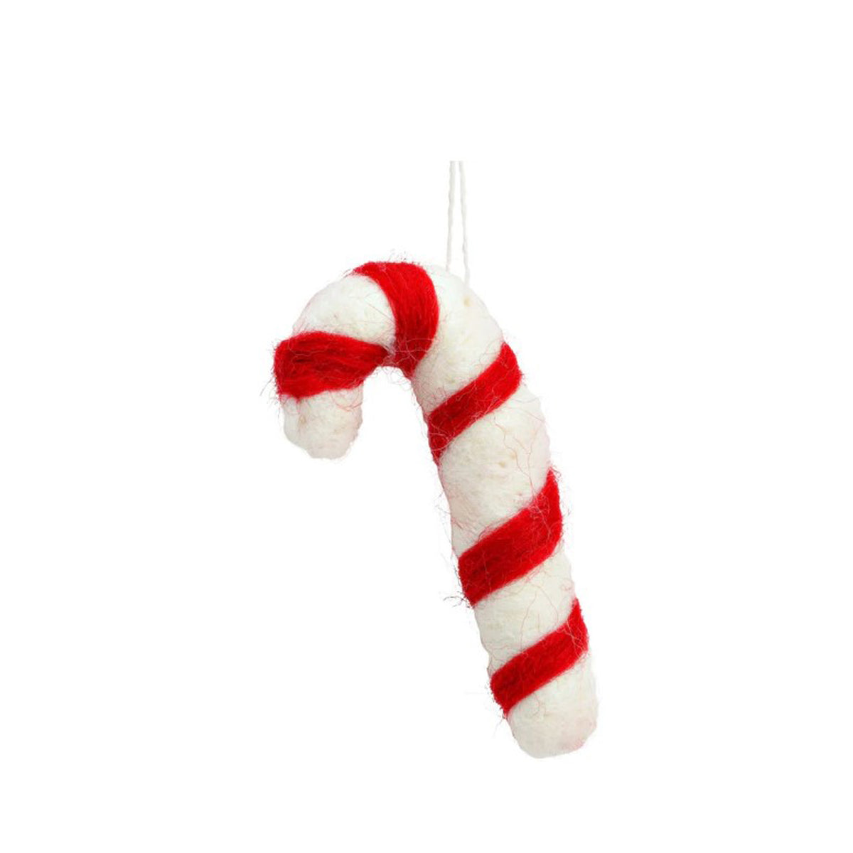 Zuckerstange aus Filz Rot/Weiß
