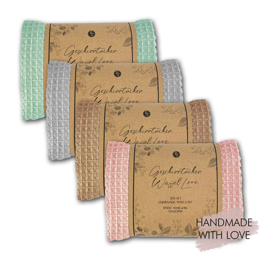Geschirrtücher Waffel Love 2er Set