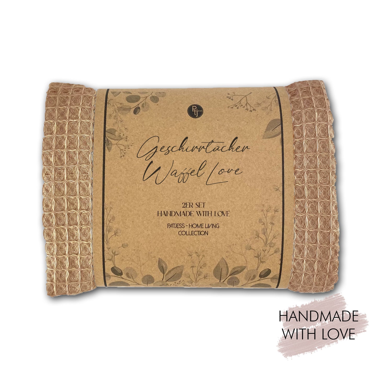 Waffle Dish Towels Love Set of 2