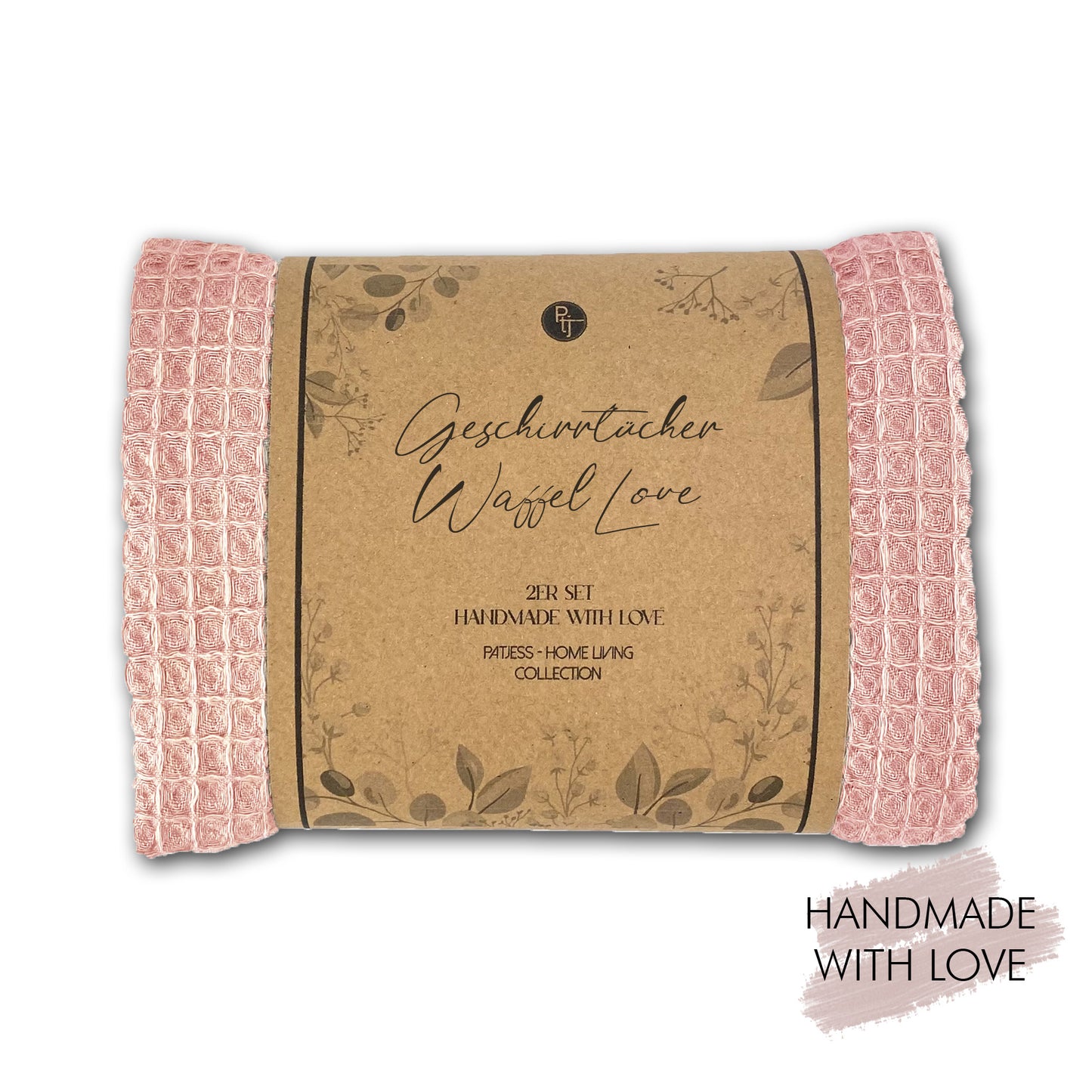 Waffle Dish Towels Love Set of 2