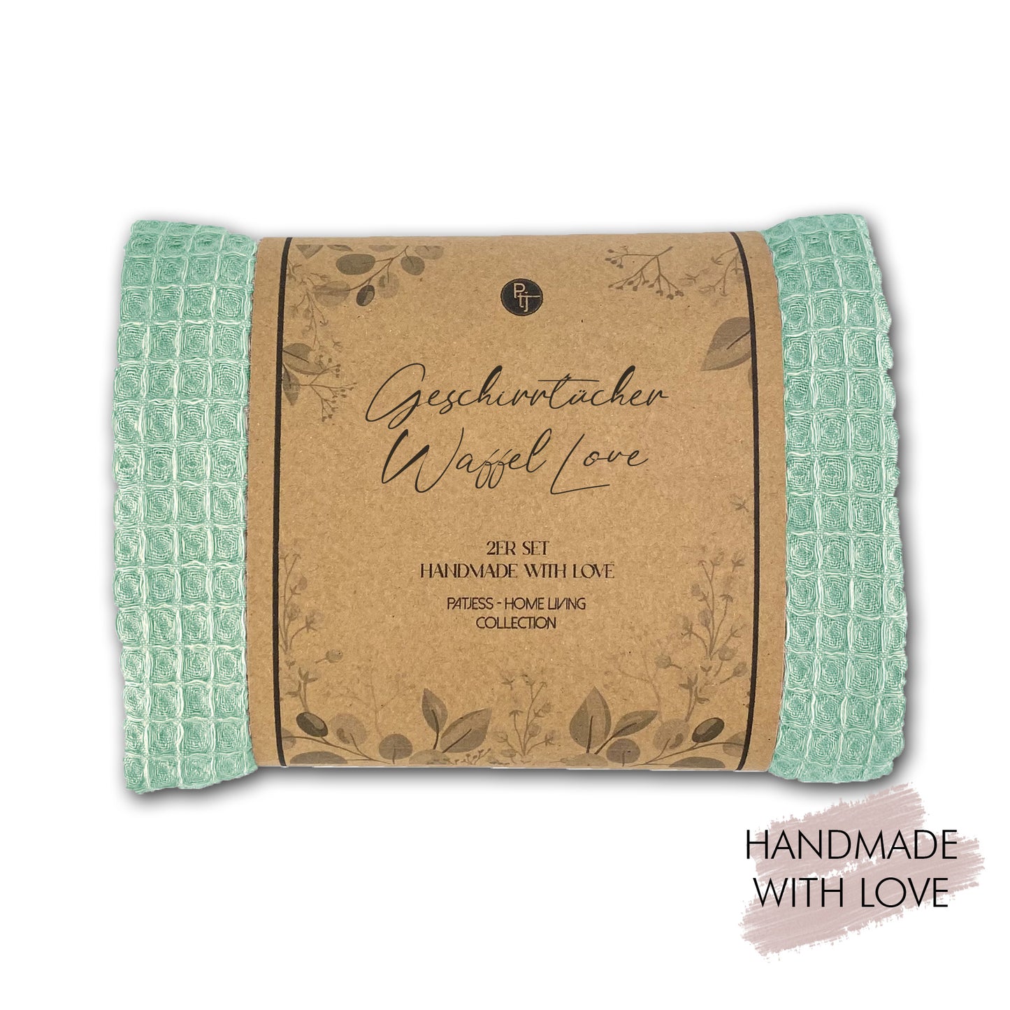 Waffle Dish Towels Love Set of 2