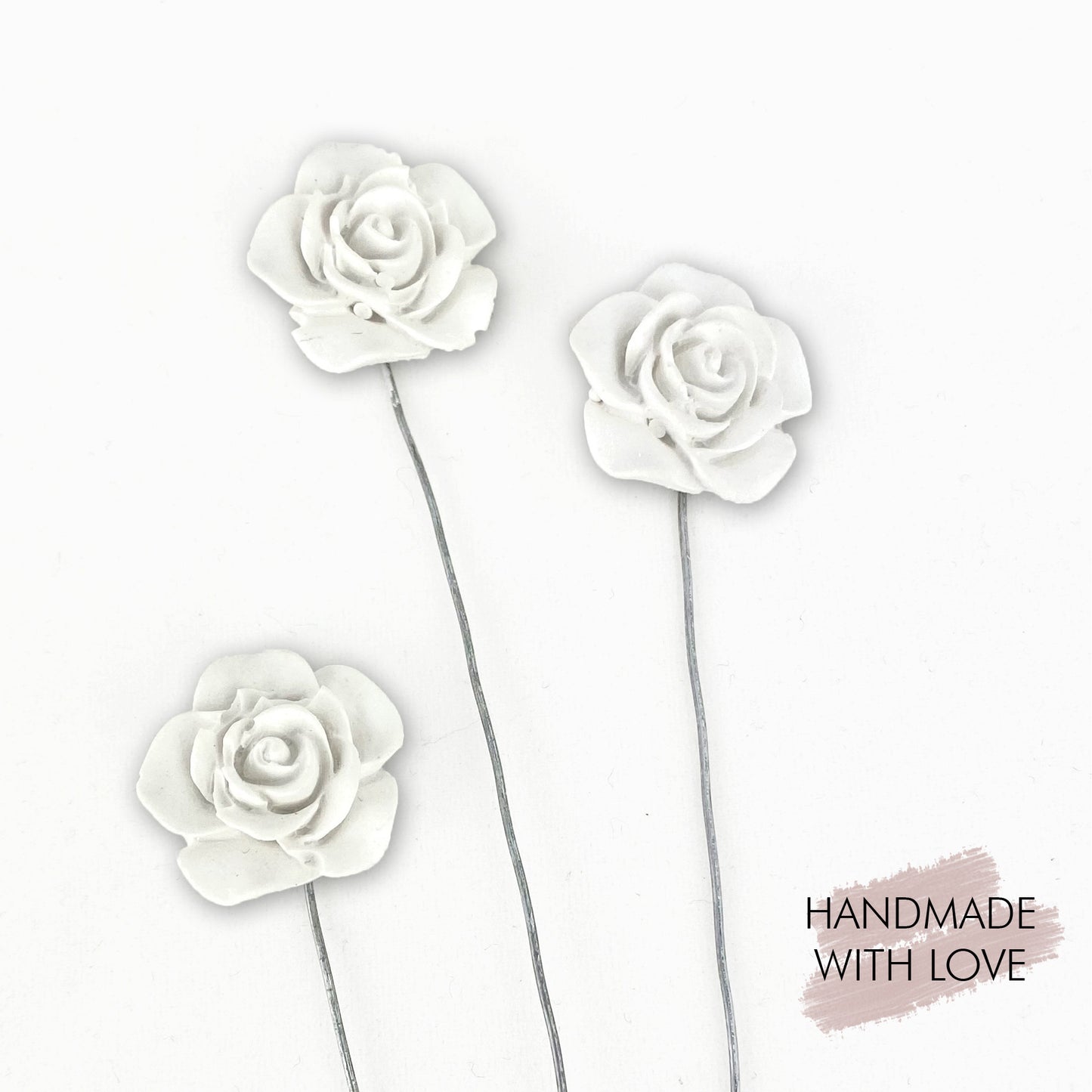Drahtblumen aus Keramikgips 3er Set