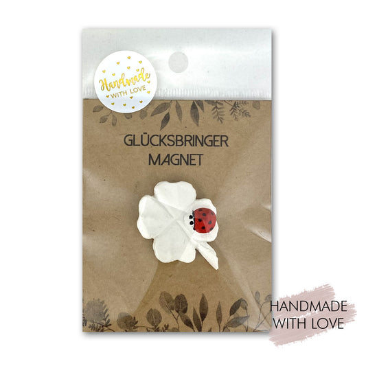 Glücksklee Marienkäfer aus Keramikgips