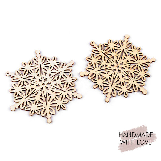 Schneeflocken Holzanhänger 2er Set