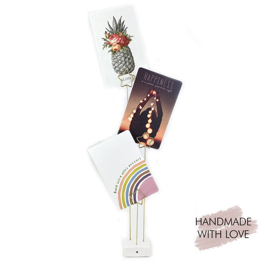 Kartenhalter Goldstars für Postkarten