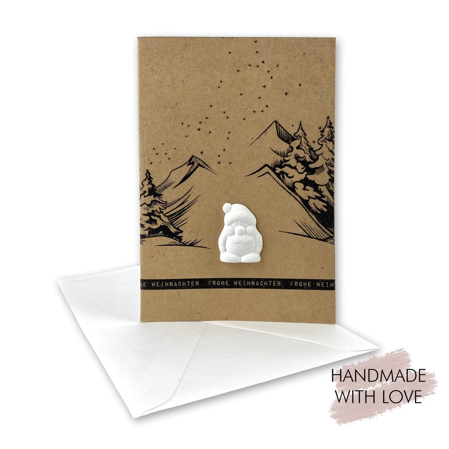 Klappkarten mit Gipsfigur