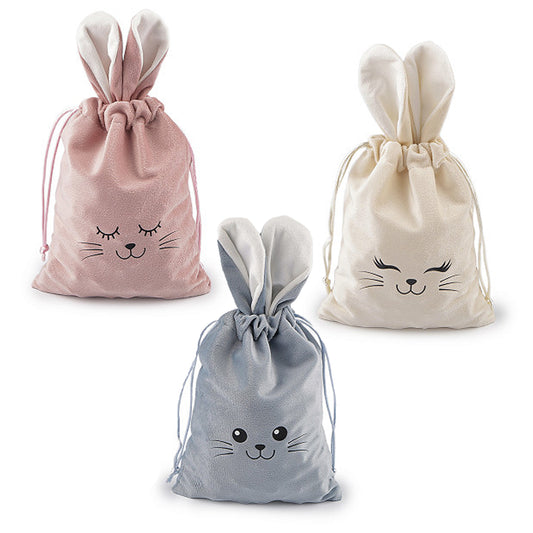 Geschenkbeutel Samt Hase 15x28cm
