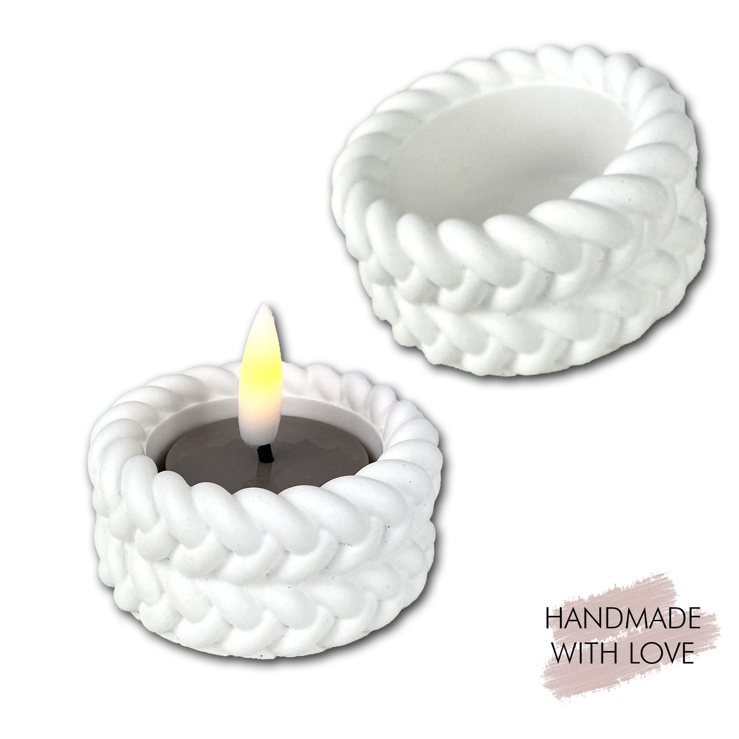 Geflochtener Teelichthalter Lea