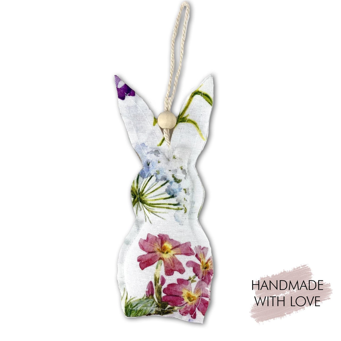 Stoffanhänger Flower Herz/Bunny 10-12cm