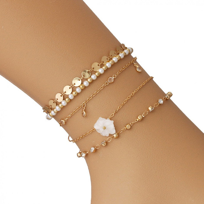 Bracelets/Anklets Flower Set of 5