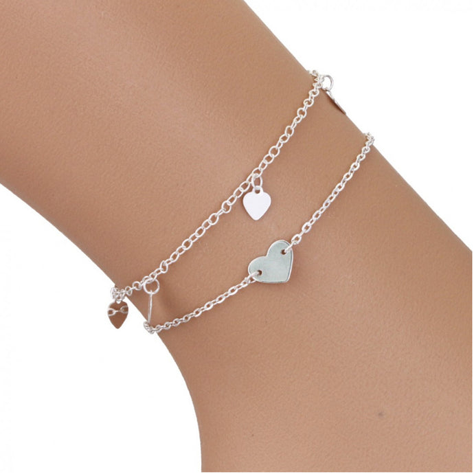 Bracelets/anklet hearts set of 2