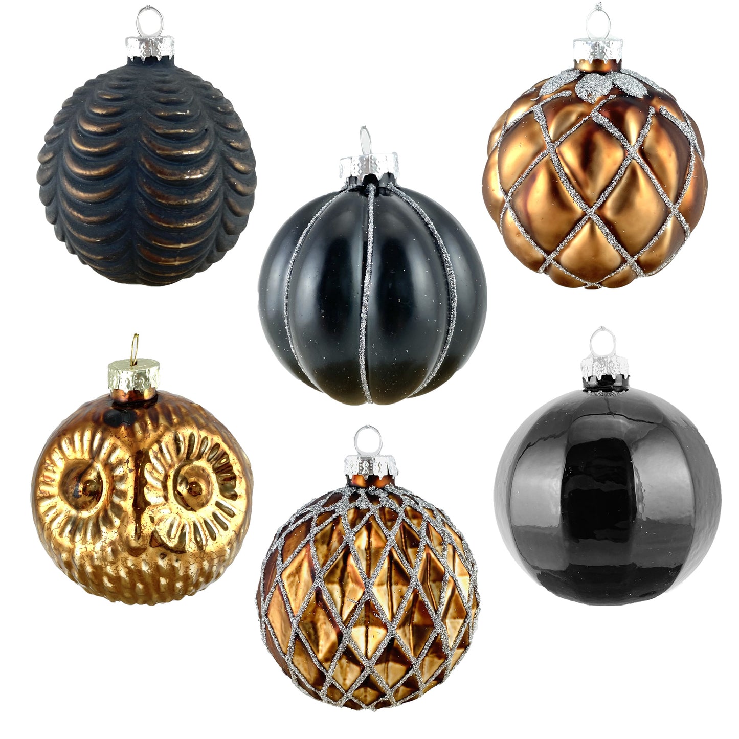 Christmas Baubles Luxury Black Copper