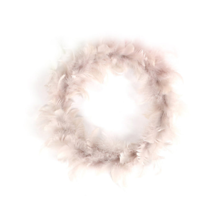 Feather wreath 20cm beige/taupe
