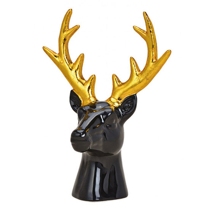 Deer head in black with gold 26cm