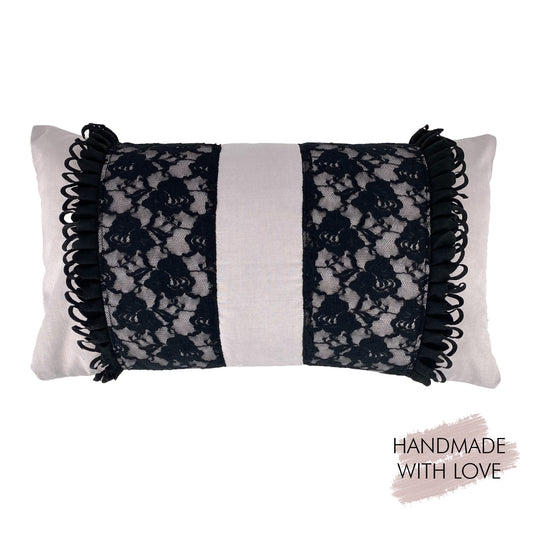 Cushion cover lace flounce 30x50cm