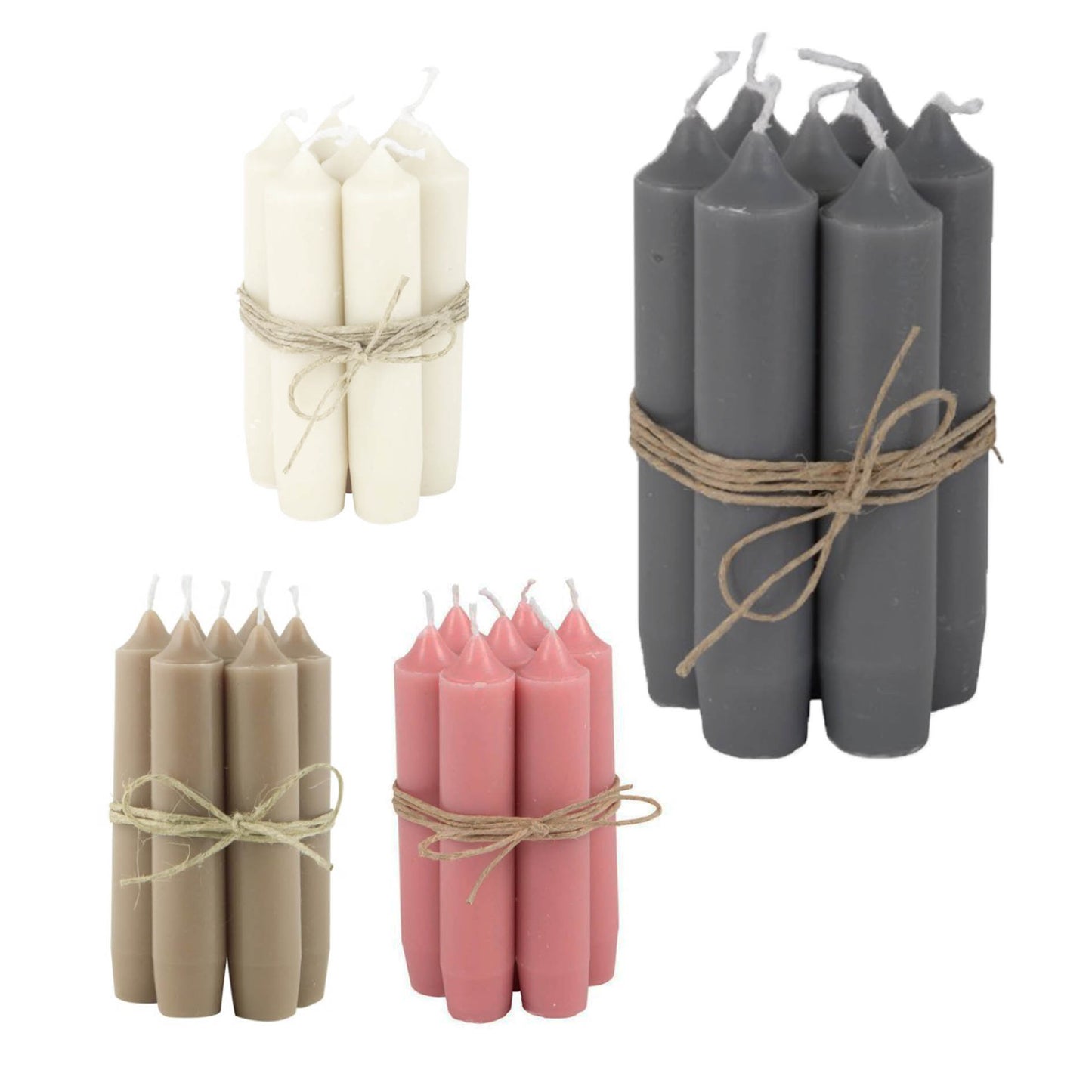 Set of 7 mini table candles