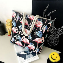 Load image into Gallery viewer, Flamingo beach bag
