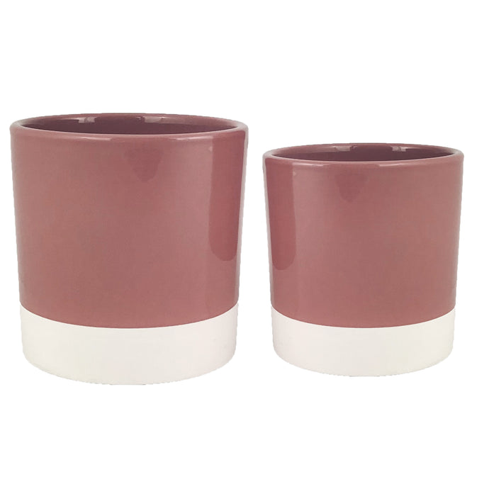 Ceramic cachepots set of 2