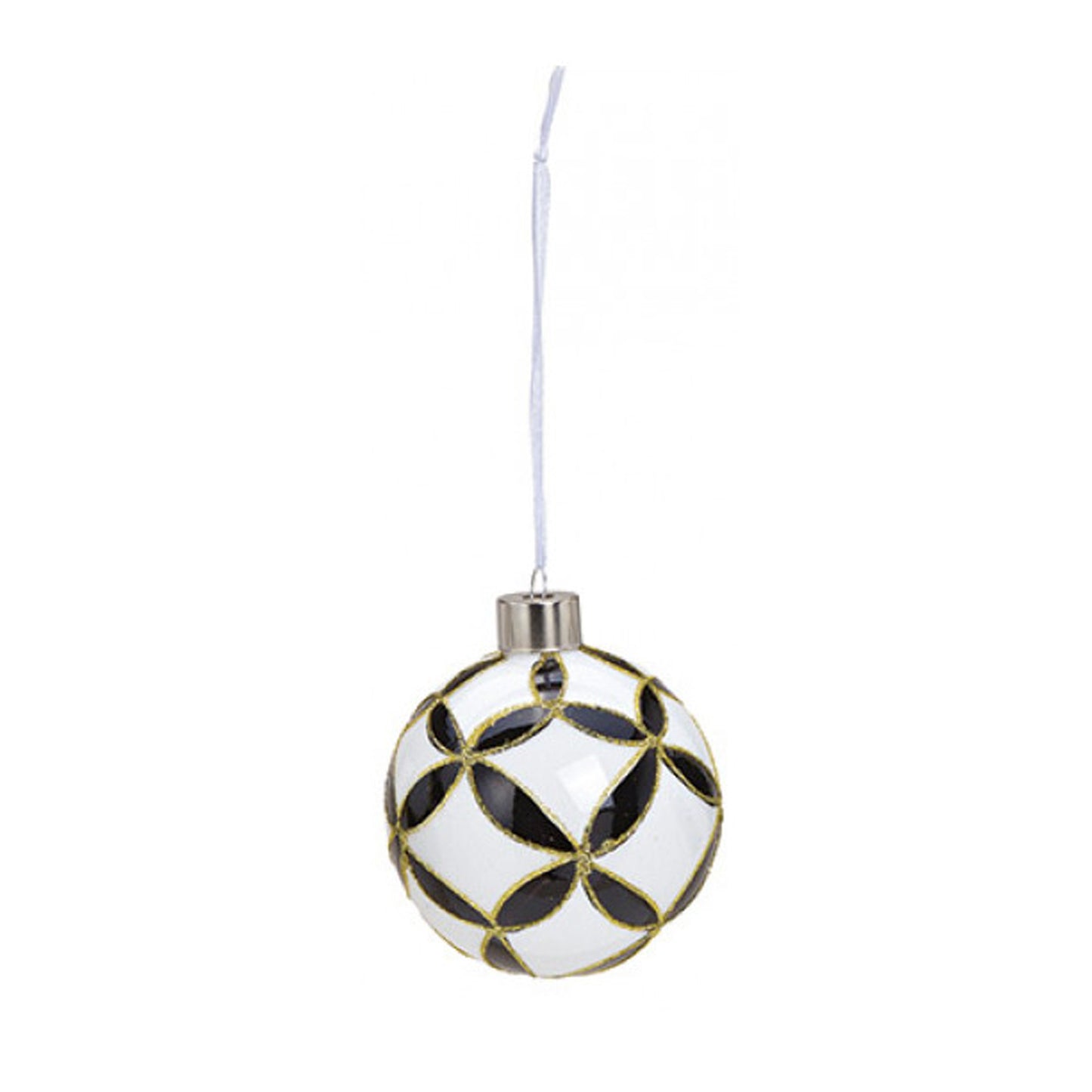 Baumkugeln Schwarz/Weiß mit Gold