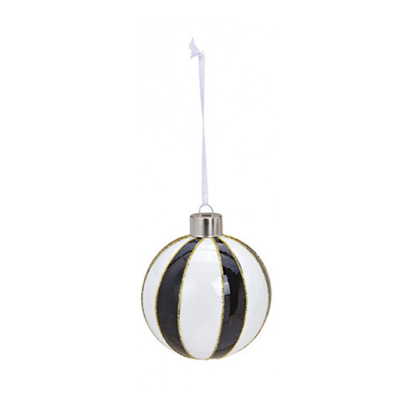 Baumkugeln Schwarz/Weiß mit Gold